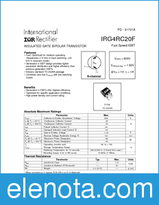 International Rectifier IRG4RC20F datasheet