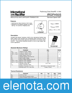 International Rectifier IRGPH50S datasheet