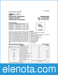 International Rectifier IRHM57260 datasheet