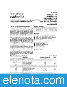 International Rectifier IRHM9160 datasheet