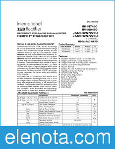 International Rectifier IRHN7450 datasheet