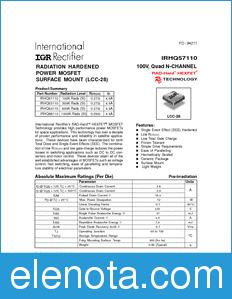 International Rectifier IRHQ57110 datasheet