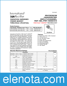 International Rectifier IRHY9230CM datasheet