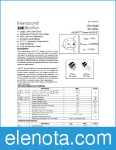 International Rectifier IRL1004L datasheet