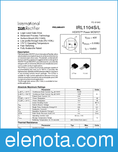 International Rectifier IRL1104S datasheet