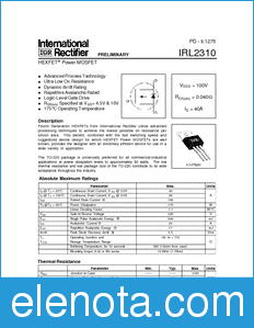 International Rectifier IRL2310 datasheet