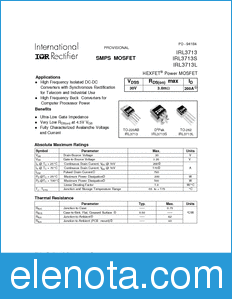 International Rectifier IRL3713 datasheet