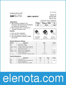 International Rectifier IRL3714 datasheet