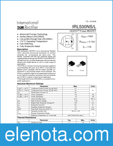 International Rectifier IRL530NL datasheet