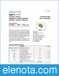 International Rectifier IRL5NJ7404 datasheet