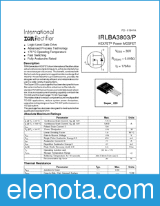 International Rectifier IRLBA3803 datasheet