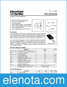 International Rectifier IRLI2203G datasheet