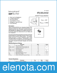 International Rectifier IRLML6402 datasheet