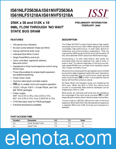 ISSI IS61NLF25636A datasheet