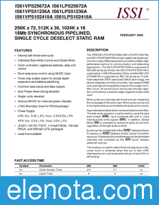 ISSI IS61VPS25672A datasheet
