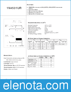 Microsemi JANTX1N4531UR datasheet