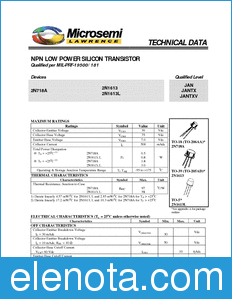 Microsemi JANTX2N1613L datasheet