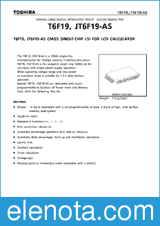 Toshiba JT6F19-AS datasheet