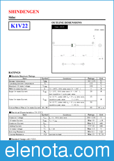 Shindengen K1V22 datasheet