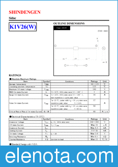 Shindengen K1V26(W) datasheet