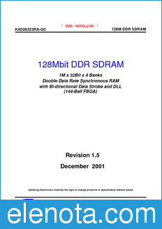 Samsung K4D26323RA-GC datasheet