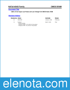 Samsung K6F2016S4D datasheet