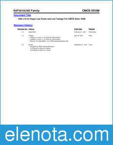 Samsung K6F2016U4E datasheet