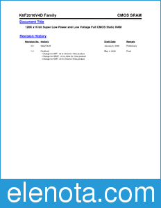 Samsung K6F2016V4D datasheet