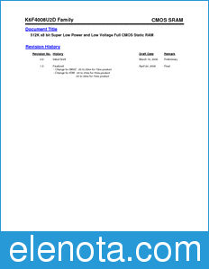Samsung K6F4008U2D datasheet