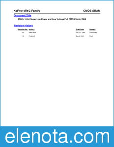 Samsung K6F4016R6C datasheet