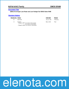 Samsung K6F4016V6C datasheet