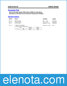 Samsung K6R1016V1D datasheet