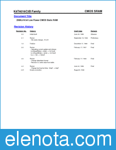 Samsung K6T4016C3B datasheet