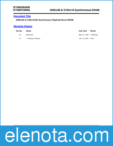 Samsung K7A803609A datasheet
