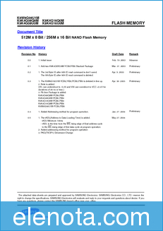 Samsung K9K4G08 datasheet