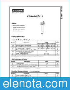 Fairchild KBL005 datasheet