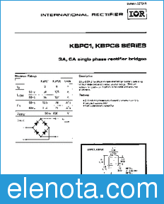 International Rectifier KBPC1 datasheet