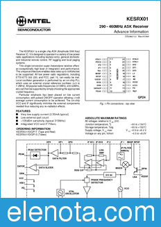Zarlink Semiconductor KESRX01 datasheet