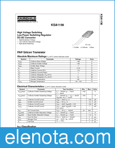 Fairchild KSA1156 datasheet