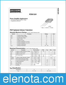 Fairchild KSA1241 datasheet
