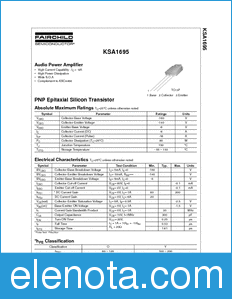 Fairchild KSA1695 datasheet