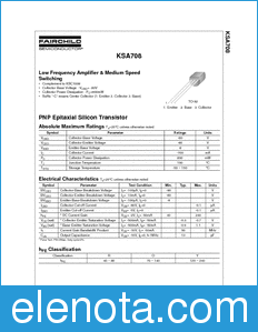 Fairchild KSA708 datasheet
