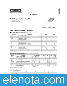 Fairchild KSB772 datasheet