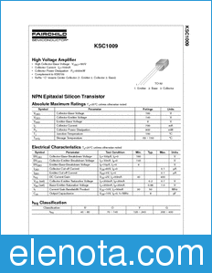 Fairchild KSC1009 datasheet