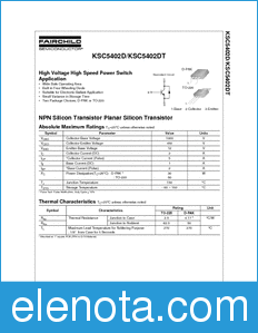 Fairchild KSC5402D datasheet