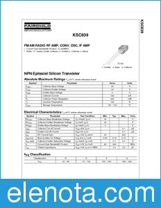 Fairchild KSC839 datasheet