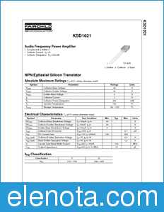 Fairchild KSD1021 datasheet