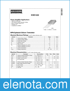Fairchild KSD1222 datasheet