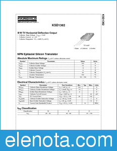 Fairchild KSD1362 datasheet