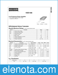 Fairchild KSD1406 datasheet